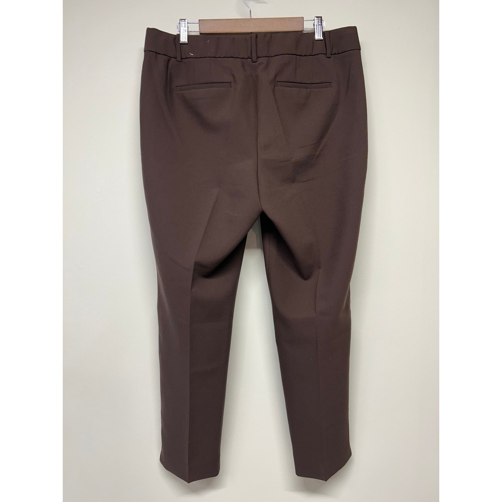 Talbots Hampshire Ankle Pants‎ Brown Slim Straight Career Trousers Size 14 - Picture 3 of 5